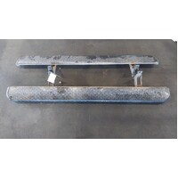 Nissan Navara D22 Dual Cab, Pair Of Aftermarket Rockslider Type Side Steps, 12/97-08/15